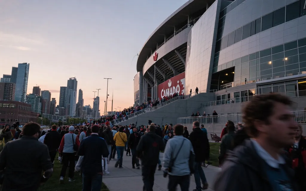 世界杯比赛日的城市球场与人潮动线示意