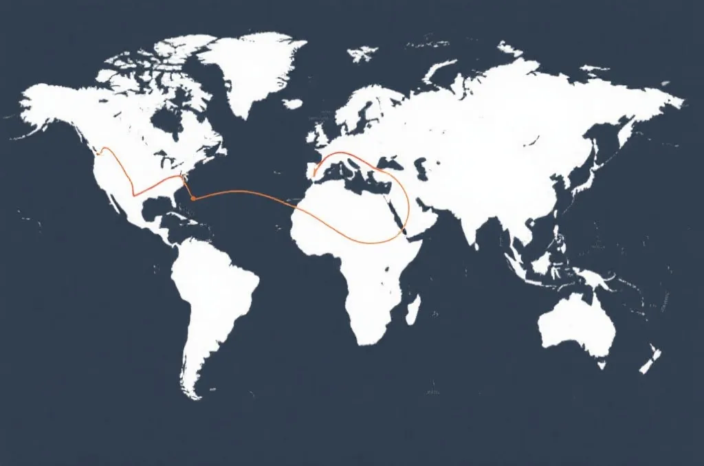 北美三大主办国地理分布示意图